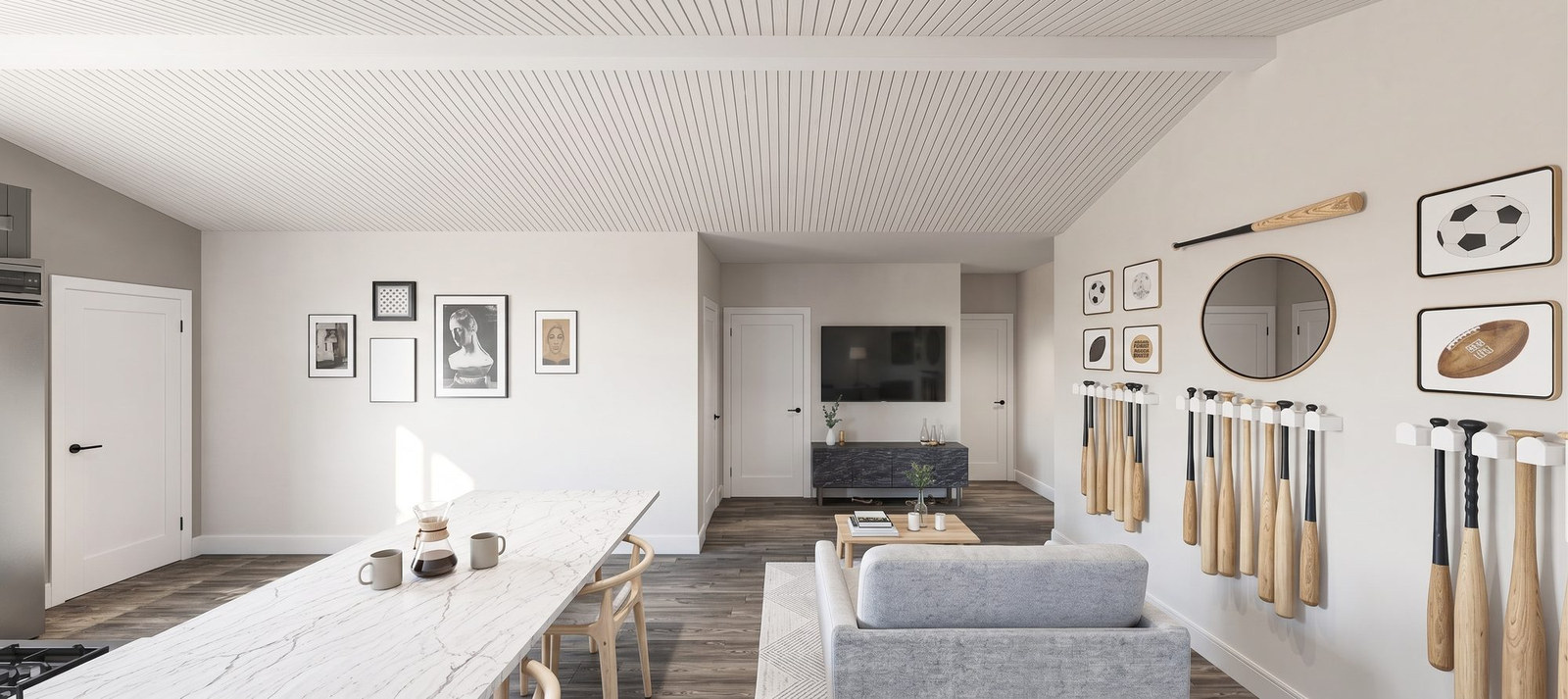 Dining and living space inside the Bayersdorff ADU