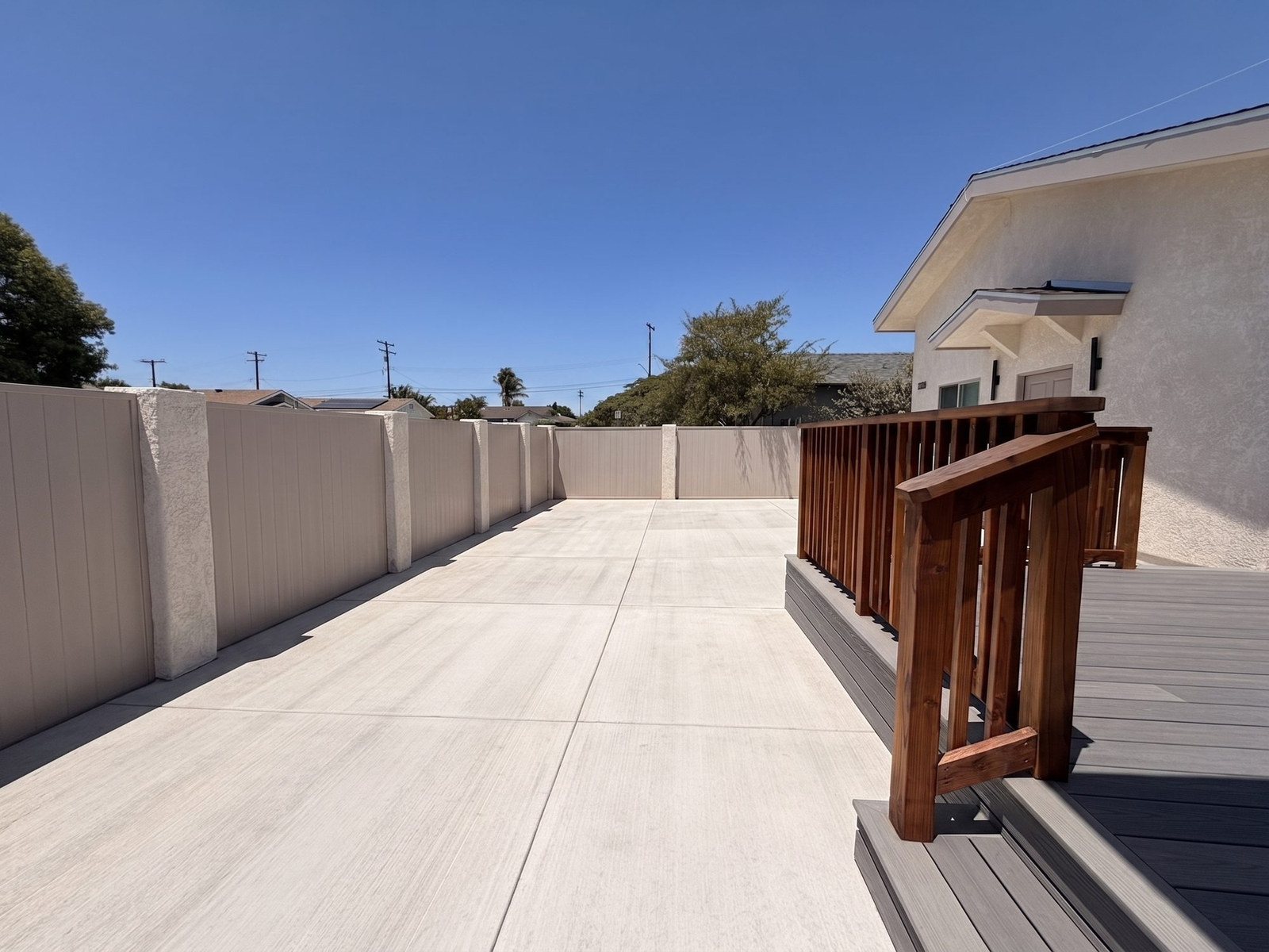 New concrete run alongside the Bayersdorff ADU, Torrance