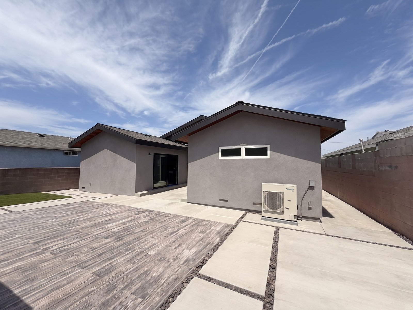 Rear yard concrete at the Hotta Residence, Torrance