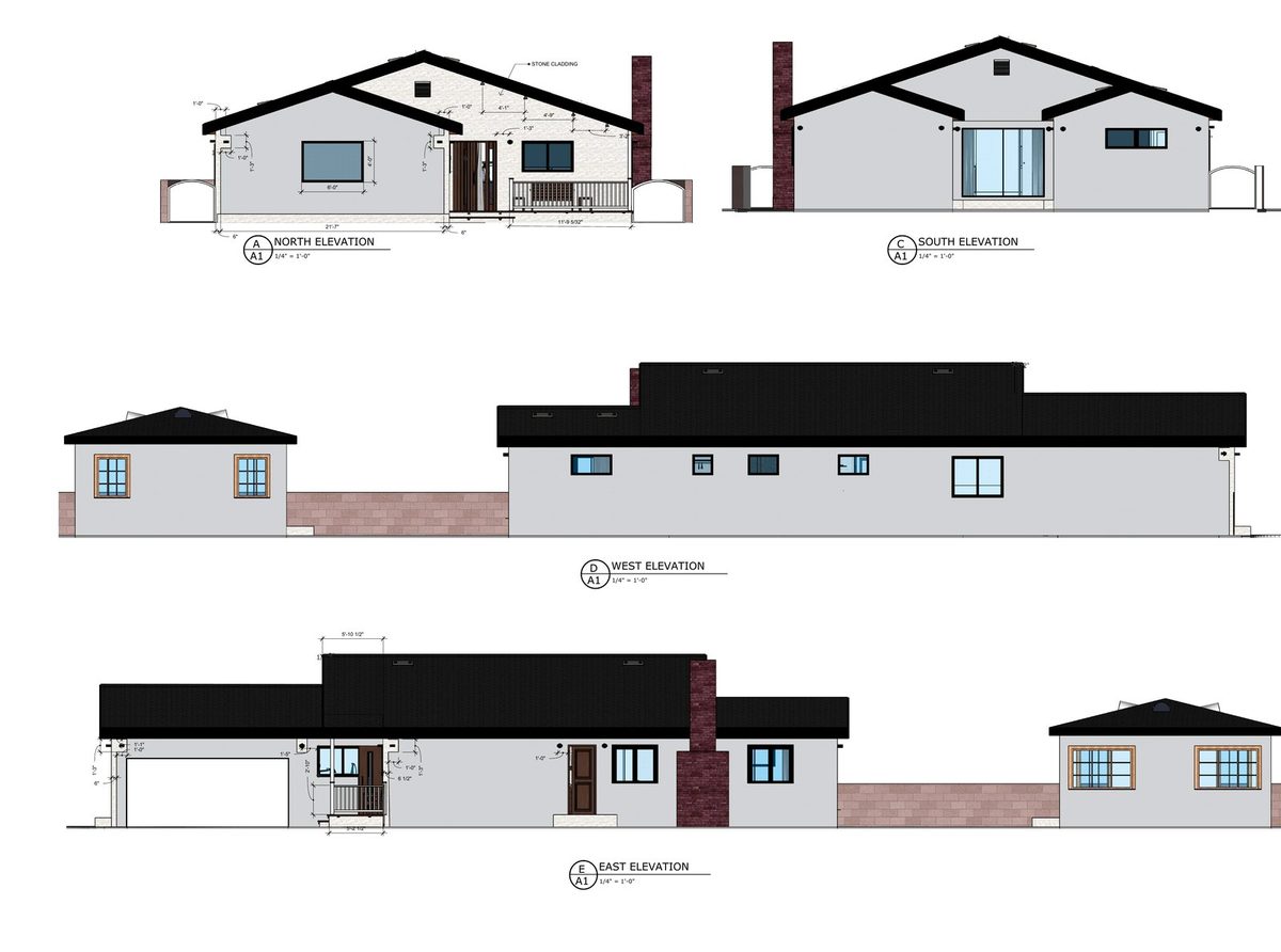Exterior elevation drawings