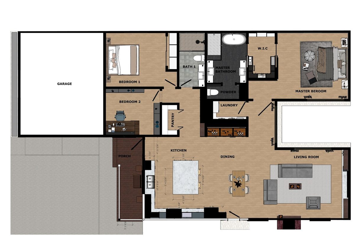 Colored floor plan, Hotta Residence