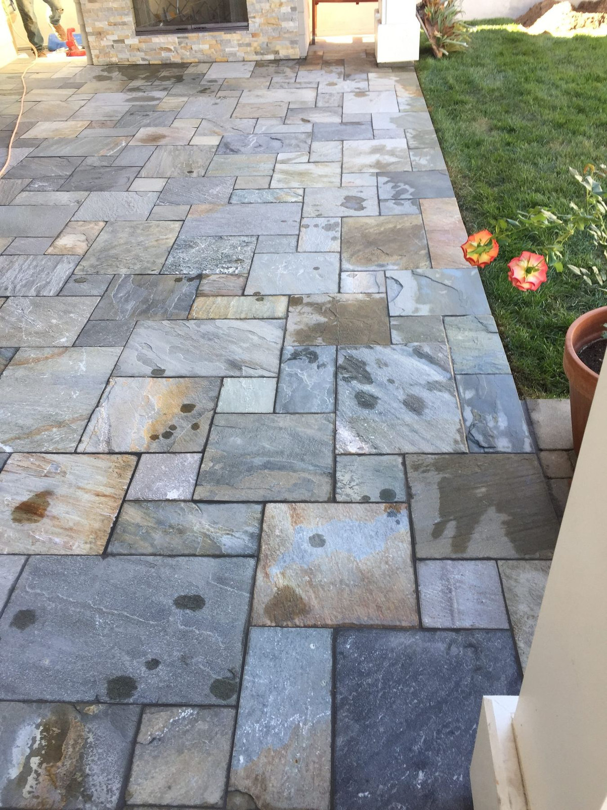 Flagstone paving detail, Ynes Residence